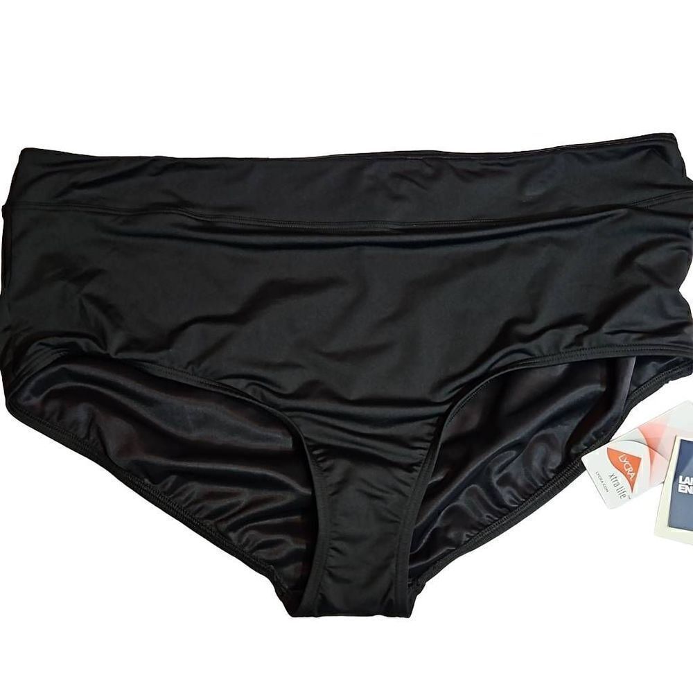 Lands End Black Tummy Control Swim Bottoms Size 24W